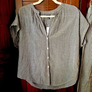 Classic Gap Black and White Gingham Button Down Shirt